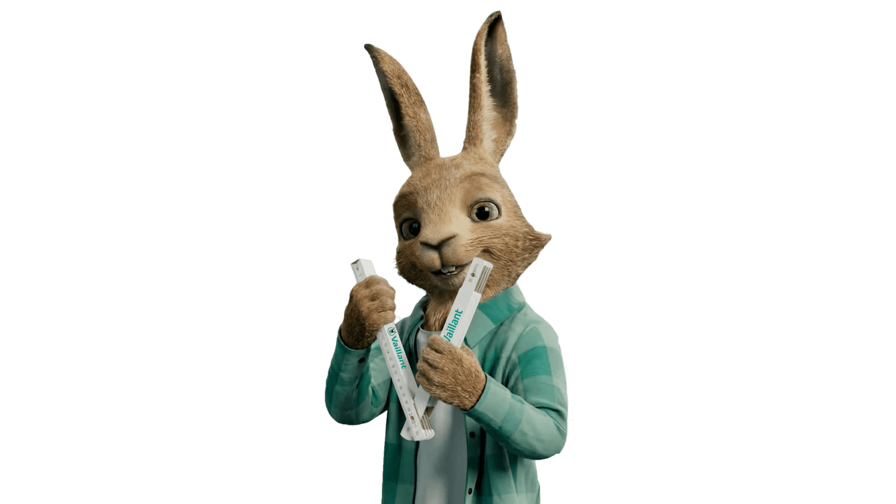 Vaillant nyúl egy összecsukható mérőléccel