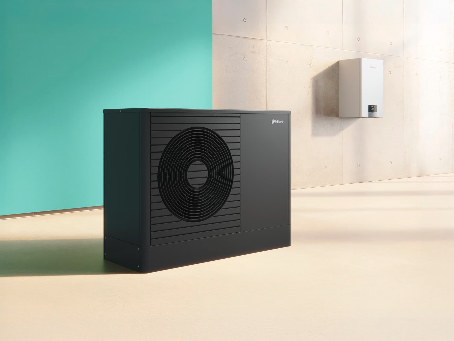 Hibrid fűtési rendszer az aroTHERM plus hőszivattyúval és az ecoTEC plus gázkondenzációs kazánnal