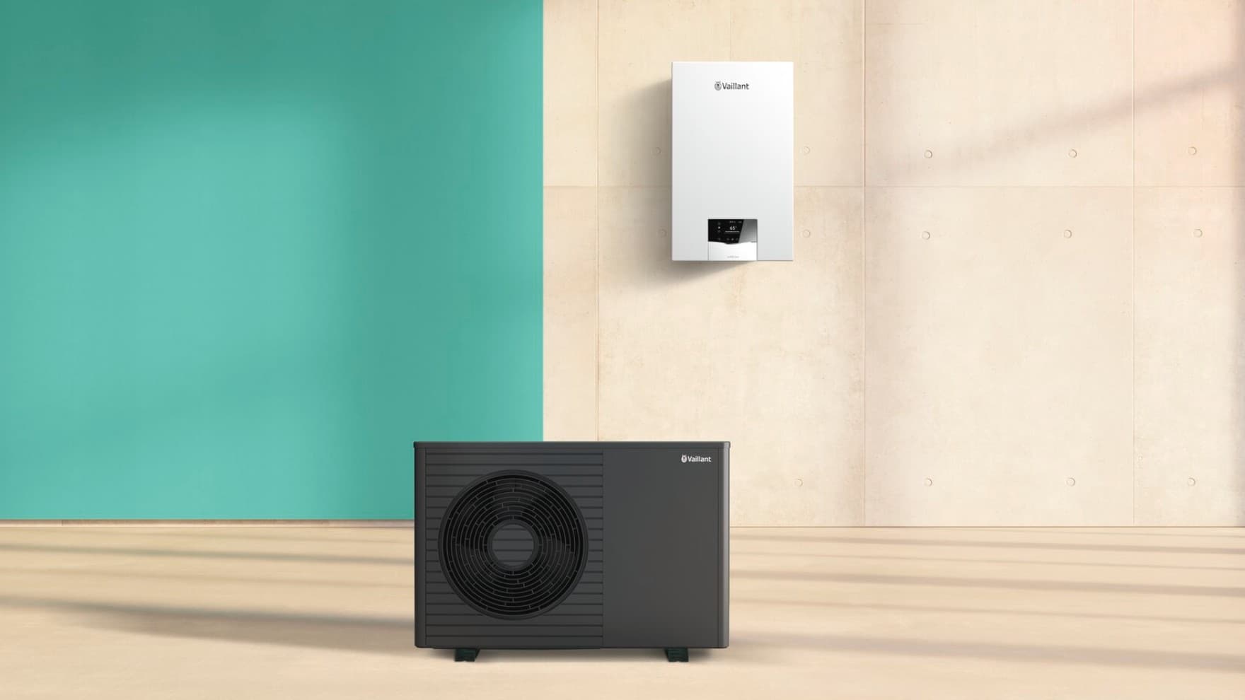 Hibrid fűtési rendszer aroTHERM plus hőszivattyúval és ecoTEC plus gázkazánnal