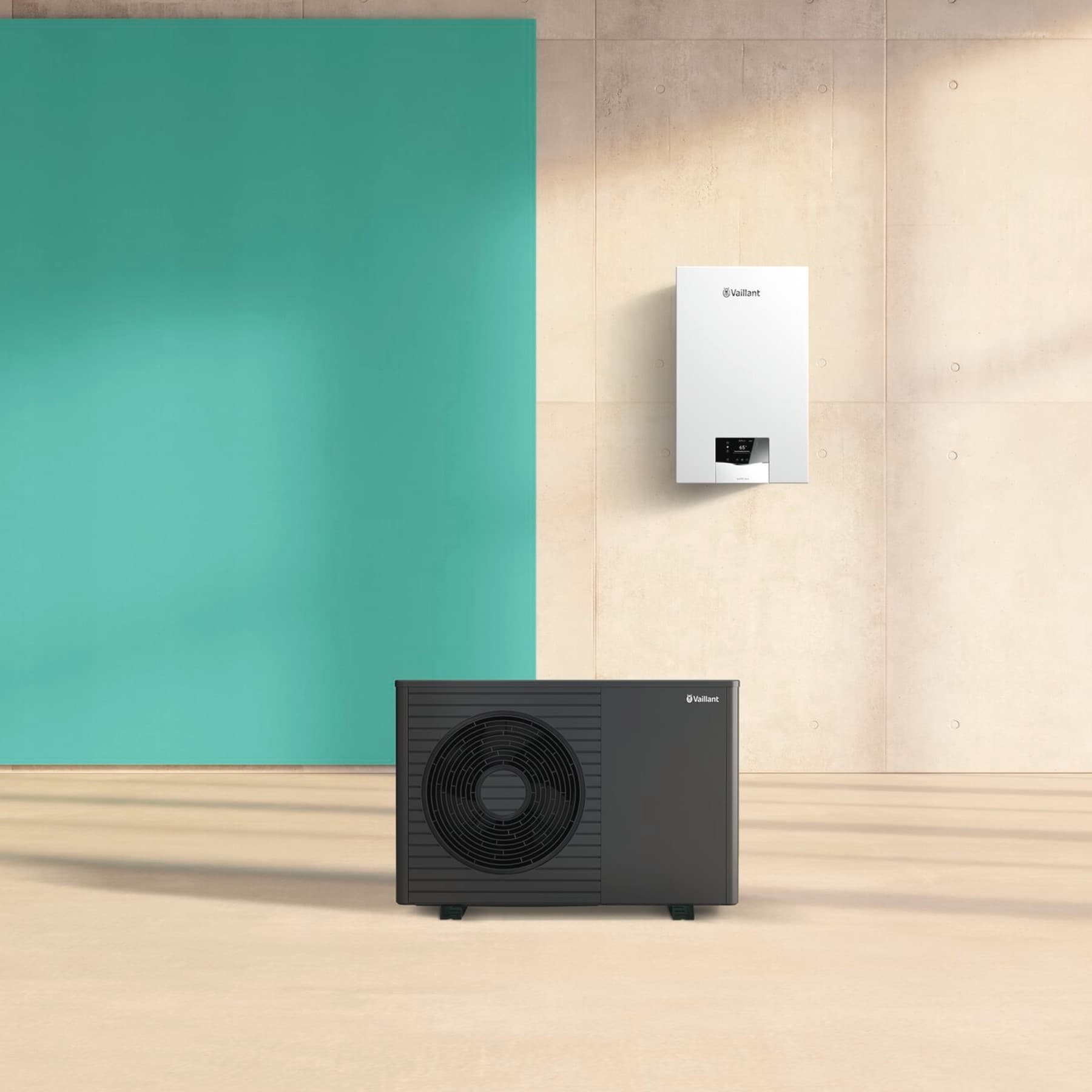 Hibrid rendszer az aroTHERM plus hőszivattyúval és az ecoTEC plus gáz kondenzációs kazánnal